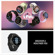 Garmin Venu 4 41 mm Health & Fitness GPS Smartwatch Slate with Nylon Band Bundle