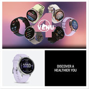 Garmin Venu 4 41mm Health & Fitness GPS Smartwatch Silver with Nylon Band Bundle