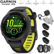 Garmin Forerunner 265S GPS Smartwatch Black/Amp Yellow with Nylon Band Bundle