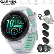 Garmin Forerunner 265S GPS Smartwatch Whitestone/Neo Tropic + Nylon Band Bundle