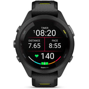 Garmin Forerunner 265S GPS Smartwatch Black/Amp Yellow with Nylon Band Bundle