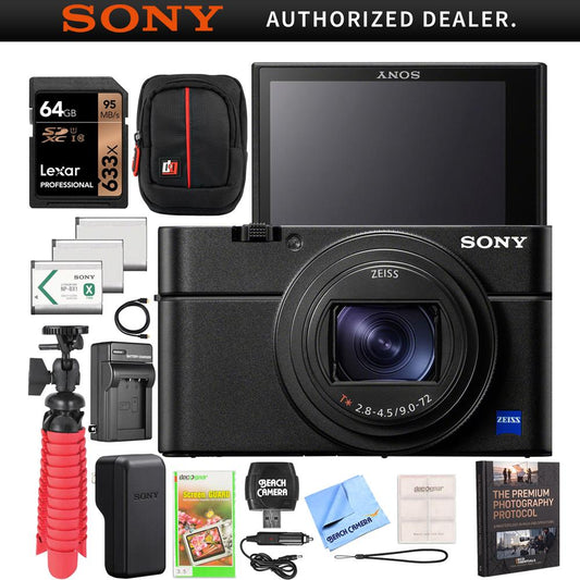 Sony Cyber-Shot DSC-RX100 VII Camera Kit DSC-RX100M7 Triple Battery 64GB Pro Bundle