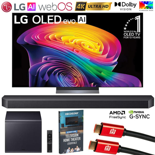 LG 65" OLED evo AI C6 4K Smart webOS TV (2026) w/ Samsung Q-Series Soundbar Bundle