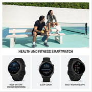 Garmin VIVOACTIVE 6 Health and Fitness GPS Smartwatch Black + Nylon Band Bundle