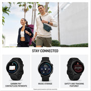 Garmin VIVOACTIVE 6 Health and Fitness GPS Smartwatch Black + Nylon Band Bundle