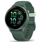Garmin VIVOACTIVE 6 Health and Fitness GPS Smartwatch Green + Nylon Band Bundle