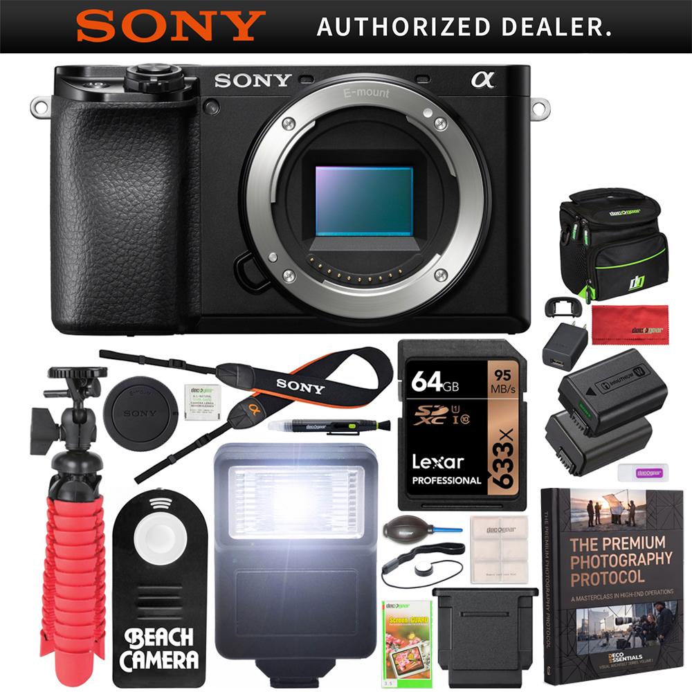 Sony a6100 Mirrorless Camera 4K APS-C Body Only ILCE-6100B 64GB Accessory Bundle