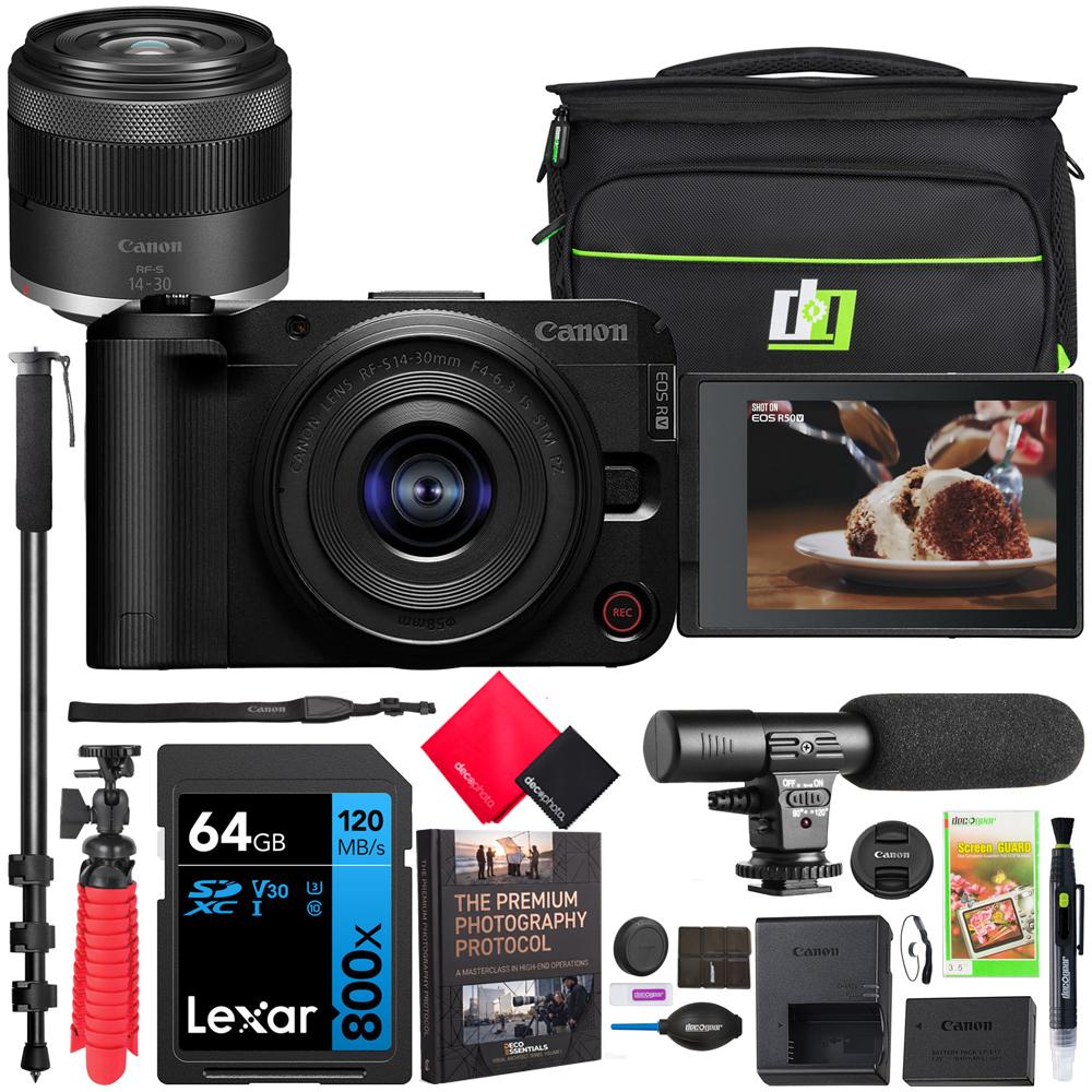 Canon EOS R50 V Mirrorless Camera for Content Creators + 14-30mm Lens 6895C012 Bundle