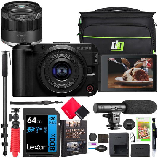 Canon EOS R50 V Mirrorless Camera for Content Creators + 14-30mm Lens 6895C012 Bundle