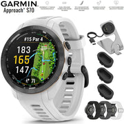 Garmin Approach S70 42 mm Premium GPS Golf Watch White Band + Nylon Band Bundle