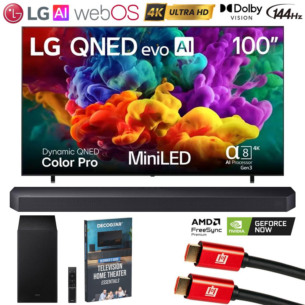 LG 100" QNED evo AI Mini LED 4K Smart TV (2026) w/Soundbar +Subwoofer Bundle