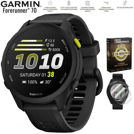 Garmin Forerunner 70 Black with 26 Month Protection and Screen Protector