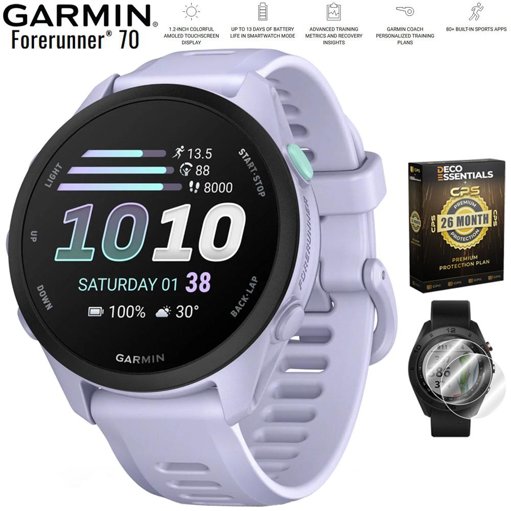 Garmin Forerunner 70 Cool Lavender with 26 Month Protection and Screen Protector