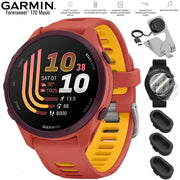 Garmin Forerunner 170 Music Red Pink/Mango with Charging Dock Bundle
