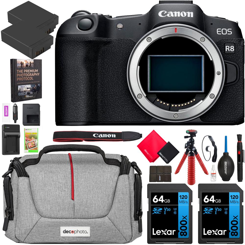 Canon EOS R8 Full Frame Mirrorless Camera Body + Essential Accessories Kit Bundle