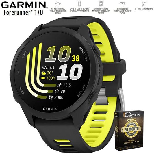 Garmin Forerunner 170 Black/Amp Yellow with 26 Month Protection