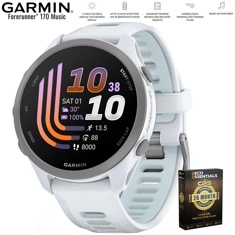 Garmin Forerunner 170 Music Whitestone/Cloud Blue with 26 Month Protection