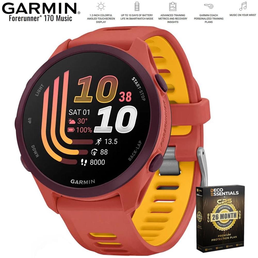 Garmin Forerunner 170 Music Red Pink/Mango with 26 Month Protection