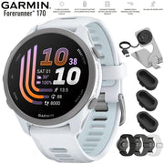 Garmin Forerunner 170 Whitestone/Cloud Blue with Nylon Elastic Band Bundle