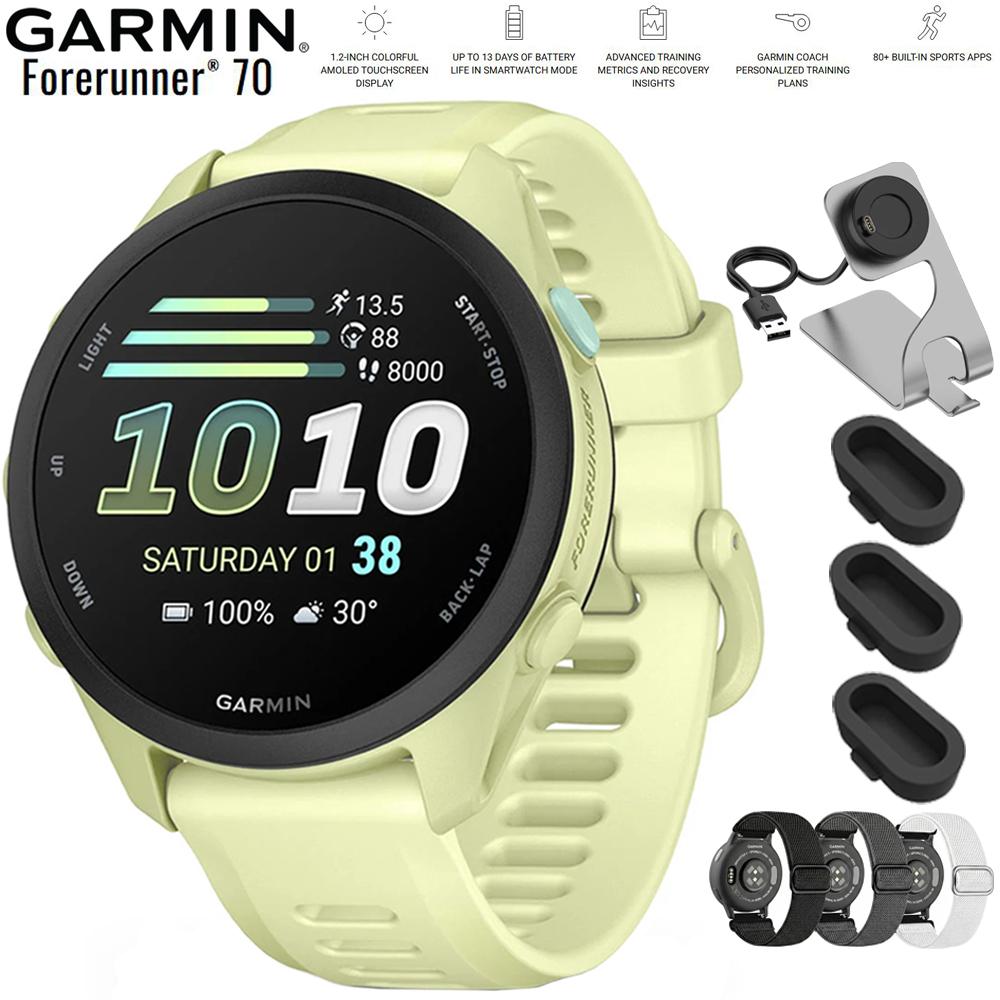Garmin Forerunner 70 Citron with Nylon Elastic Band Bundle
