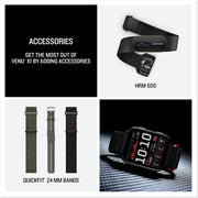 Garmin Venu X1 Premium GPS Smartwatch Black Titanium + 24mm Elastic Bands Bundle
