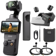 DJI Osmo Pocket 3 4K 120fps Handheld 3-Axis Gimbal Stabilizer + 2x Mini Lapel Mic