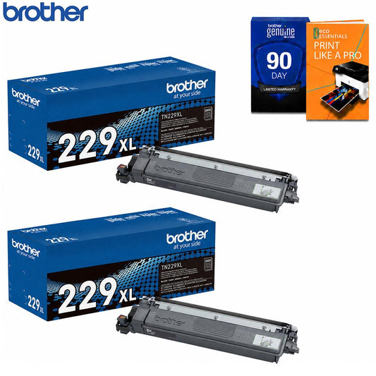 Brother Genuine High Yield Toner Cartridge Black 2 Pack + Deco Gear Print Guide