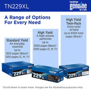 Brother Genuine High Yield Toner Cartridge Black 2 Pack + Deco Gear Print Guide