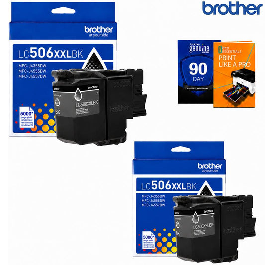 Brother Genuine Super High Yield Black Ink Cartridge 2 Pack with Print Guide