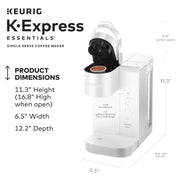 Keurig K-Express Essentials Single-Serve K-Cup Pod Coffee Maker (Cloud White)