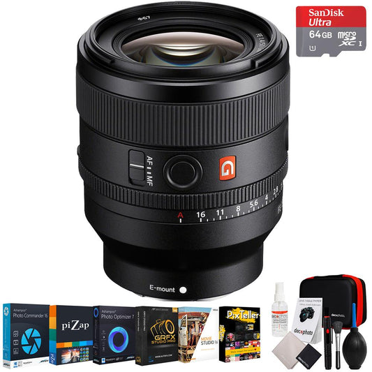 Sony FE 50mm f/1.4 GM Lens Full-Frame G Master Lens (Sony E) + 64GB Software Bundle