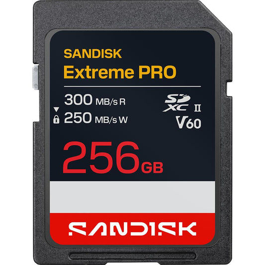 Sandisk NEW! 256GB Extreme PRO SDXC UHS-II V60 Memory Card, Up to 300MB/s Read (2026)