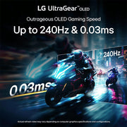 LG 45" UltraGear OLED WQHD 240Hz 800R Curved Gaming Monitor with webOS