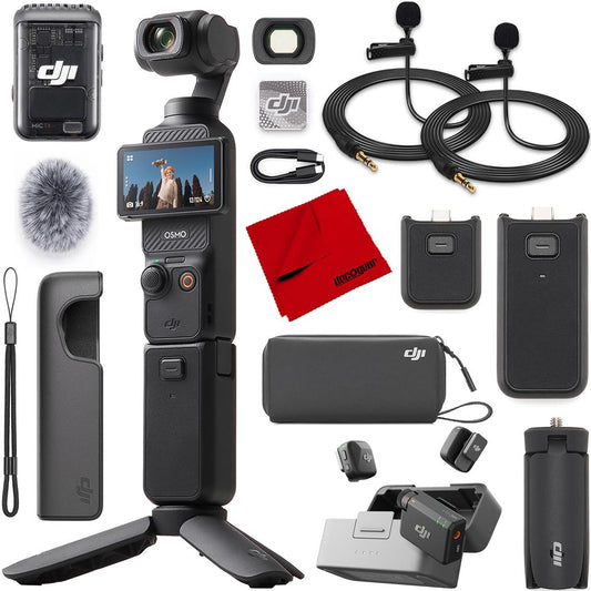 DJI Osmo Pocket 3 Creator Combo 3-Axis Stabilized 4K Gimbal Camera + 2 Mic Bundle