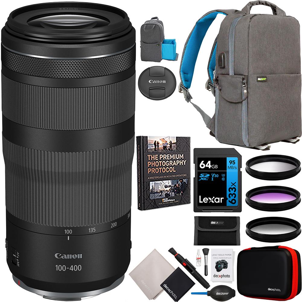 Canon RF 100-400mm F5.6-8 IS USM Full Frame Telephoto Zoom Lens for RF Mount Bundle