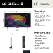LG 42 inch OLED evo AI C6 4K Smart webOS TV (2026)