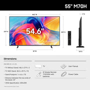 Samsung 55" Mini LED M70H 4K Vision AI TV, Titan Black (2026) w/ 1 YR Warranty Bundle