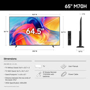 Samsung 65" Mini LED M70H 4K Vision AI TV, Titan Black (2026) w/ 1 YR Warranty Bundle