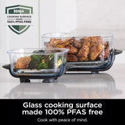 Ninja CRISPi 5-in-1 Portable Glass Air Fry Cooking System (Renewed) + 5 Pcs Knife Set