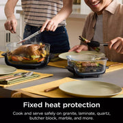 Ninja CRISPi 5-in-1 Portable Glass Air Fry Cooking System (Renewed) + 5 Pcs Knife Set