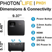 Optoma Photon Life PH31 1080p Full HD LED Compact Portable Projector
