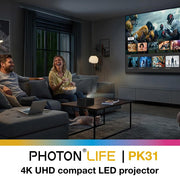 Optoma Photon Life PK31 4K UHD 3LED Compact Home Entertainment Projector