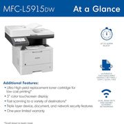 Brother Business Monochrome Laser All-in-One Printer with Guide & Printer Cable