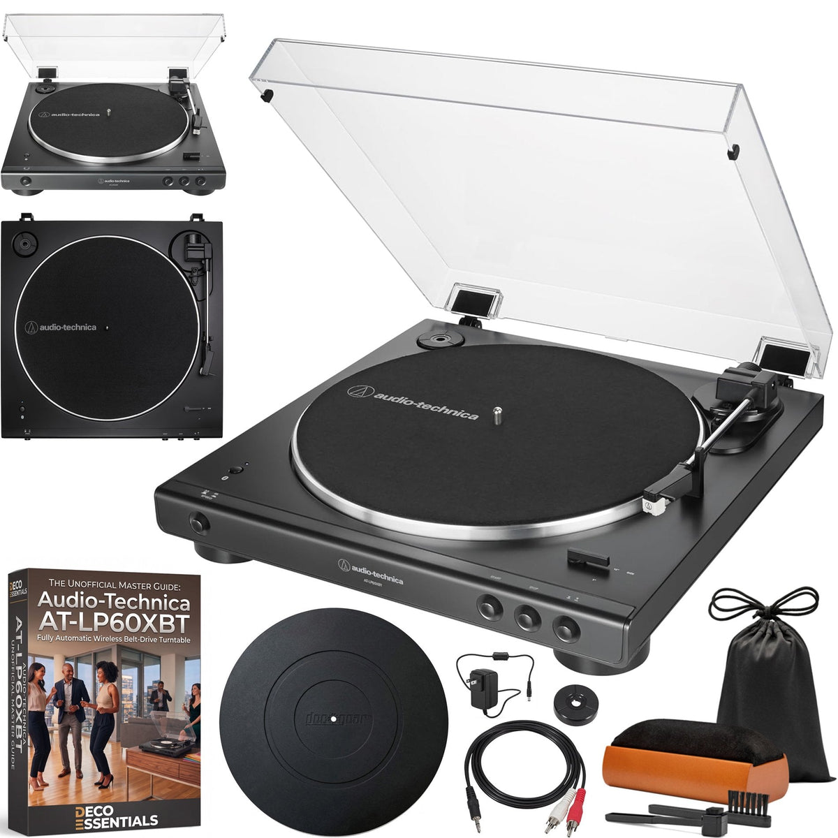 Audio-Technica AT-LP60XBT-BK Fully Automatic BT Stereo Turntable+Turntable Guide