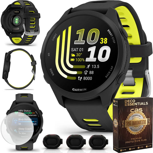 Garmin Forerunner 170 Black/Amp Yellow with 26 Month Protection Bundle