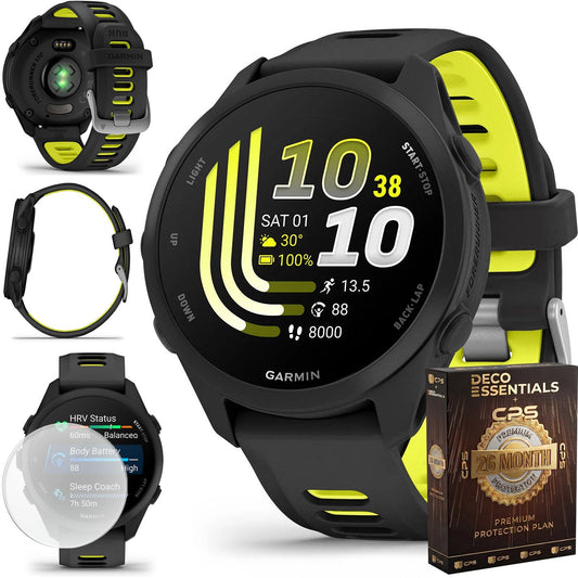 Garmin Forerunner 170 Black/Amp Yellow + 26 Month Protection & Screen Protector