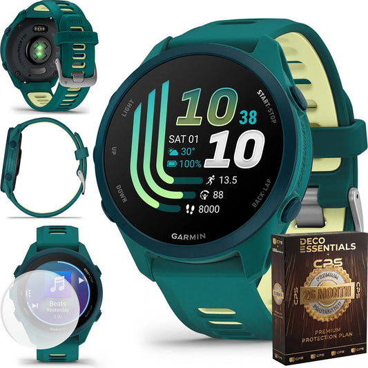 Garmin Forerunner 170 Music Teal Green/Citron with 26 Month Protection Bundle