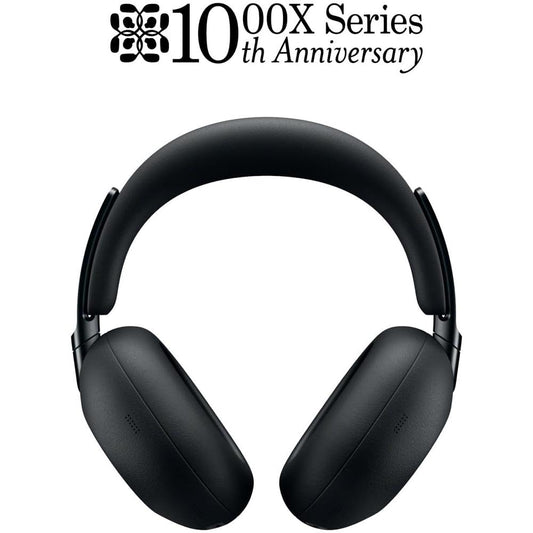 Sony 1000X THE COLLEXION Wireless Headphones, Black / Deco Essentials Wood Stand
