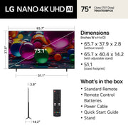 LG 75-Inch Class Nano 4K UHD AI NU70 Smart TV (2026)