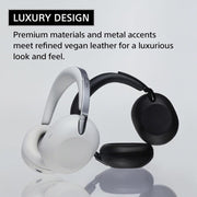 Sony 1000X THE COLLEXION Wireless Headphones, Platinum / Deco Essentials Wood Stand
